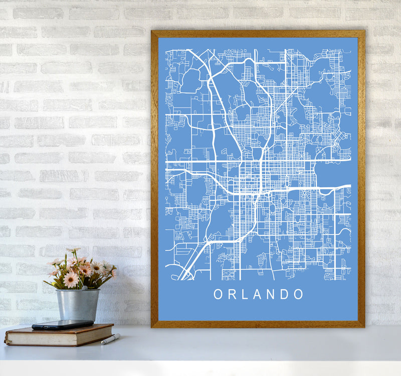 Orlando Map Blueprint Art Print by Pixy Paper A1 Print Only