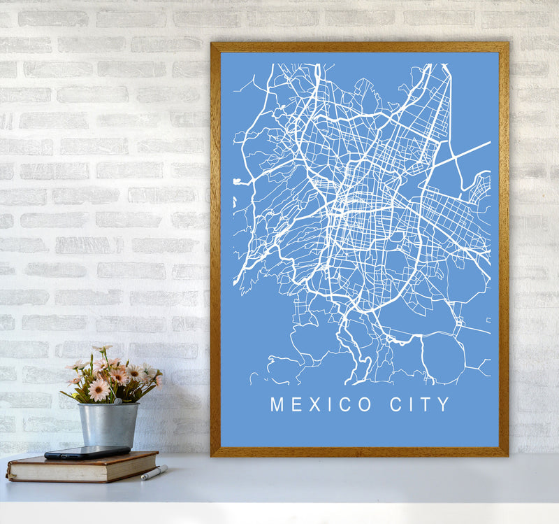 Mexico City Map Blueprint Art Print by Pixy Paper A1 Print Only