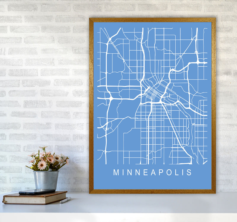 Minneapolis Map Blueprint Art Print by Pixy Paper A1 Print Only