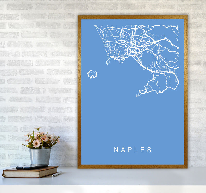 Naples Map Blueprint Art Print by Pixy Paper A1 Print Only