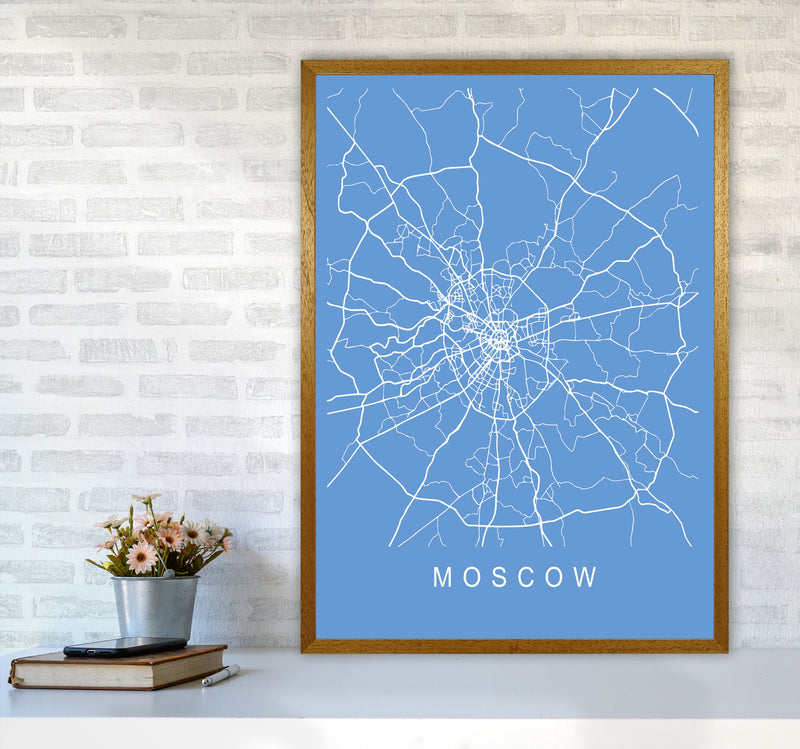 Moscow Map Blueprint Art Print by Pixy Paper A1 Print Only