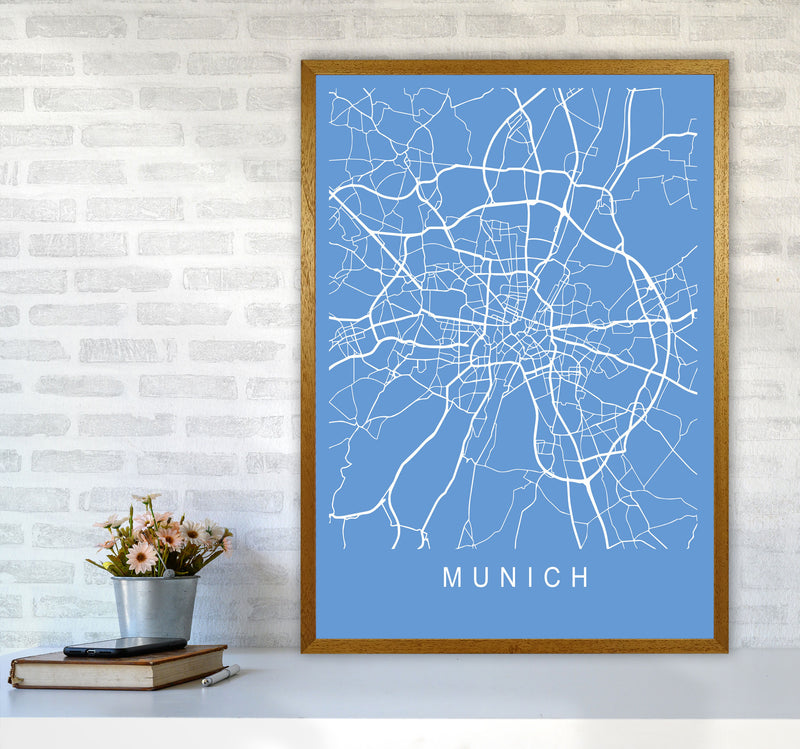 Munich Map Blueprint Art Print by Pixy Paper A1 Print Only