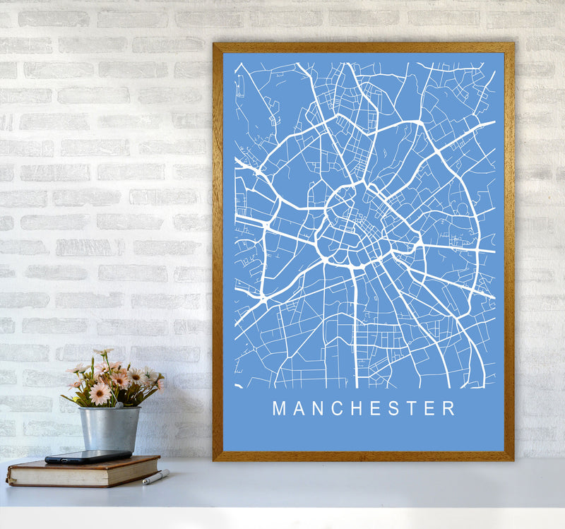 Manchester Map Blueprint Art Print by Pixy Paper A1 Print Only