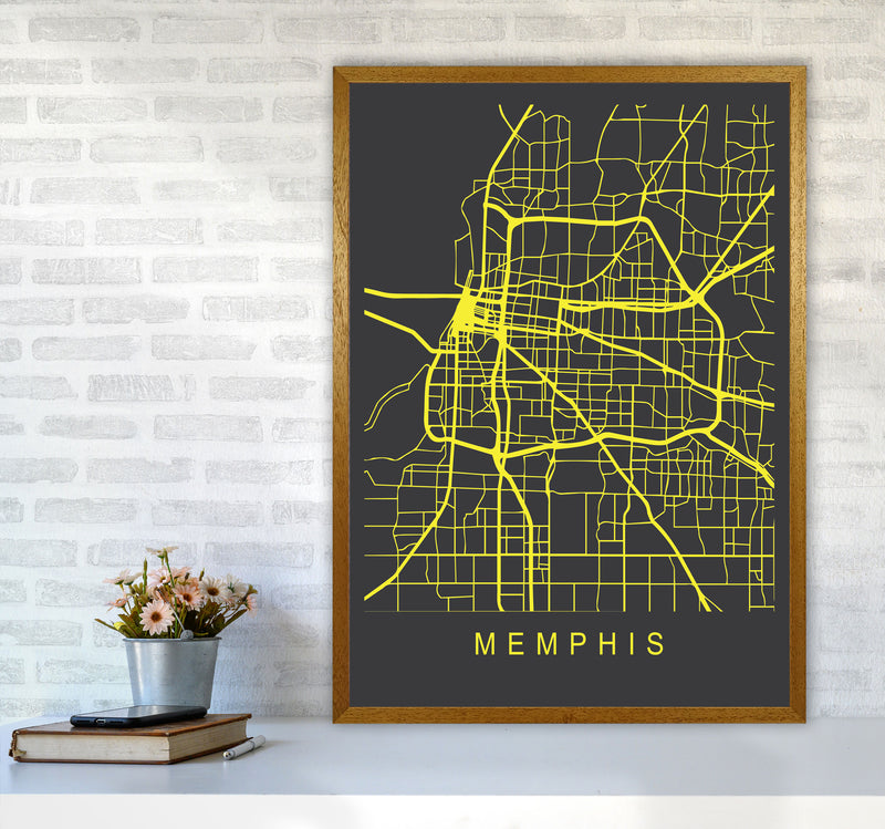Memphis Map Neon Art Print by Pixy Paper A1 Print Only