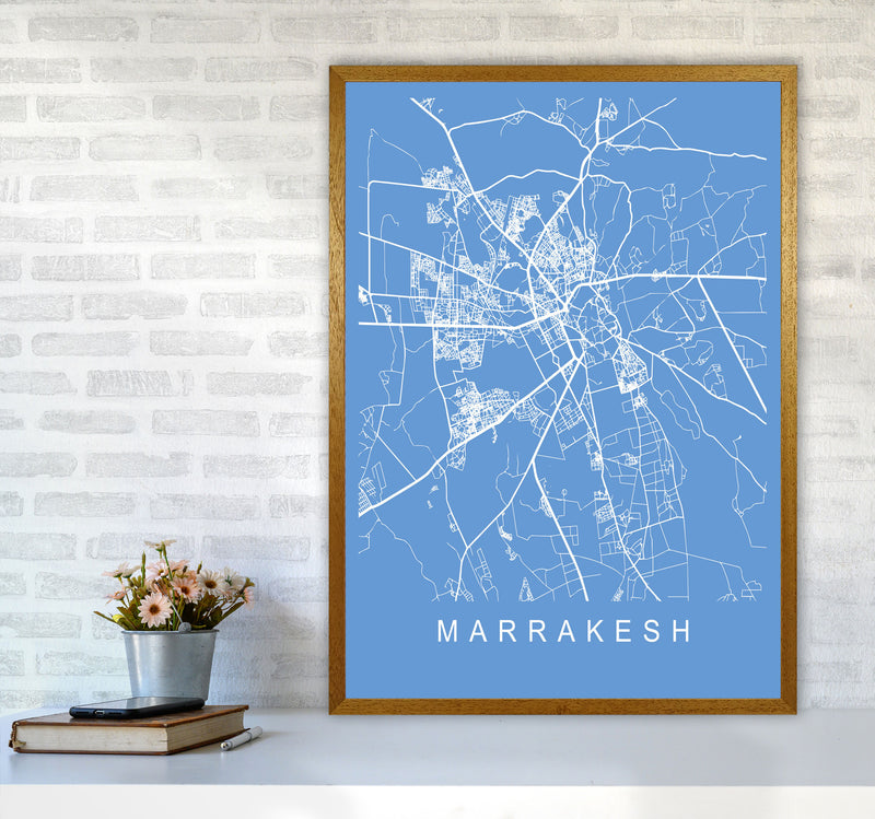 Marrakesh Map Blueprint Art Print by Pixy Paper A1 Print Only