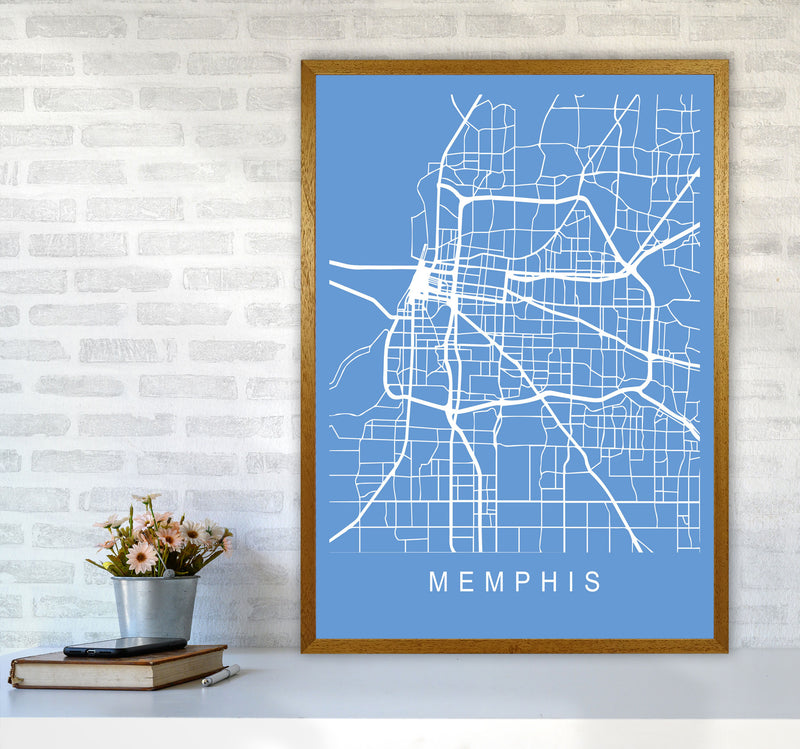 Memphis Map Blueprint Art Print by Pixy Paper A1 Print Only
