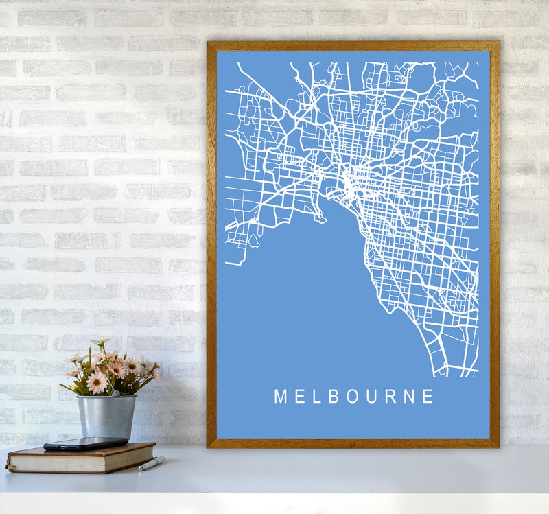 Melbourne Map Blueprint Art Print by Pixy Paper A1 Print Only