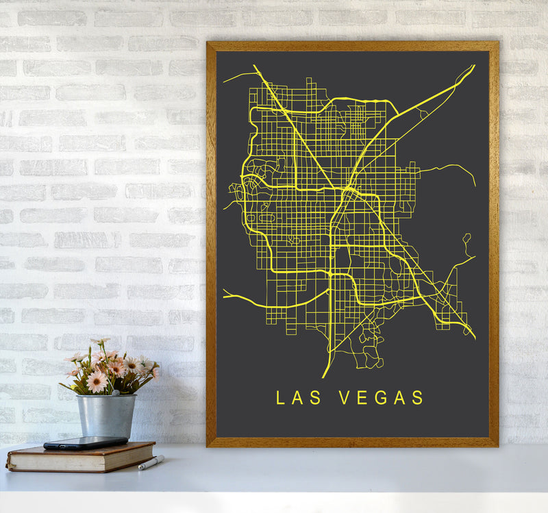 Las Vegas Map Neon Art Print by Pixy Paper A1 Print Only