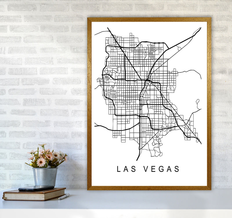 Las Vegas Map Art Print by Pixy Paper A1 Print Only
