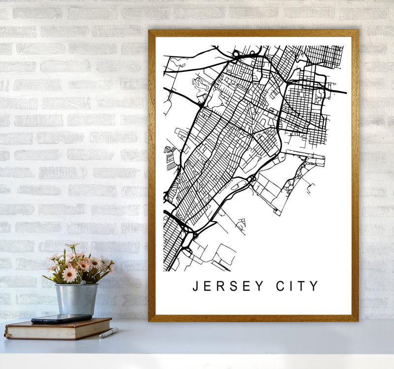 Jersey City Map Art Print by Pixy Paper A1 Print Only