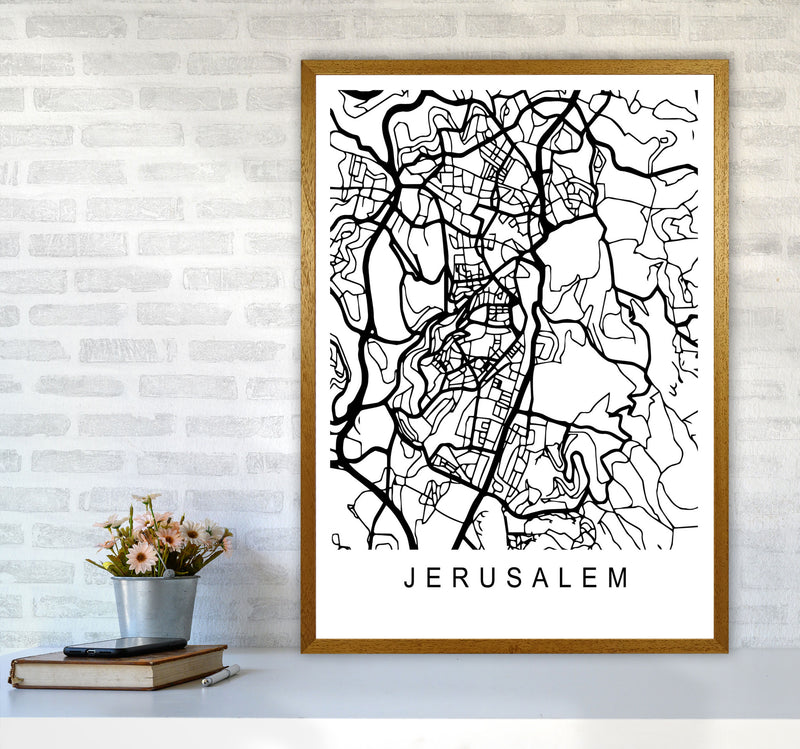 Jerusalem Map Art Print by Pixy Paper A1 Print Only