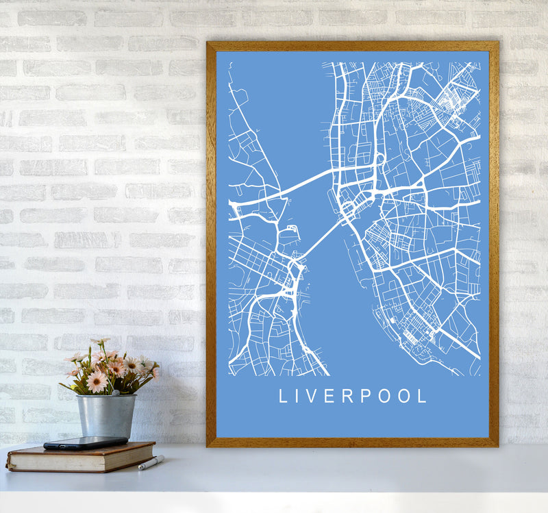 Liverpool Map Blueprint Art Print by Pixy Paper A1 Print Only