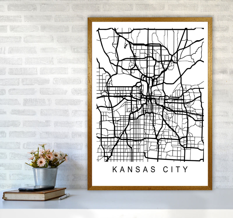 Kansas City Map Art Print by Pixy Paper A1 Print Only