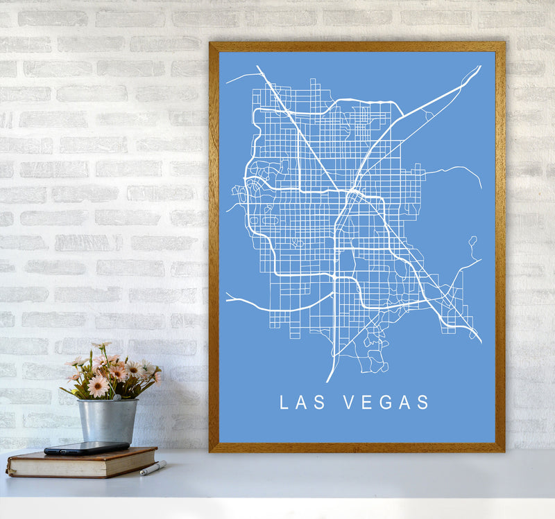 Las Vegas Map Blueprint Art Print by Pixy Paper A1 Print Only