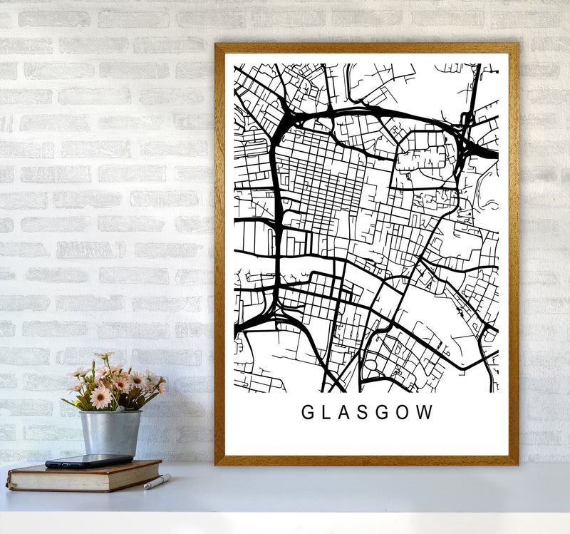Glasgow Map Art Print by Pixy Paper A1 Print Only