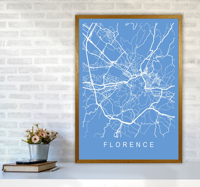 Florence Map Blueprint Art Print by Pixy Paper A1 Print Only