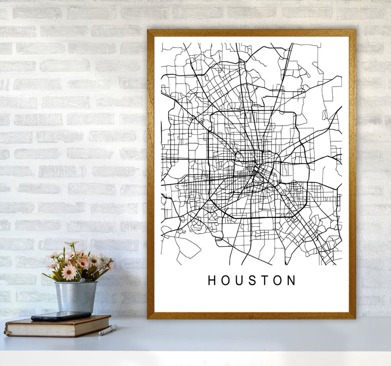 Houston Map Art Print by Pixy Paper A1 Print Only