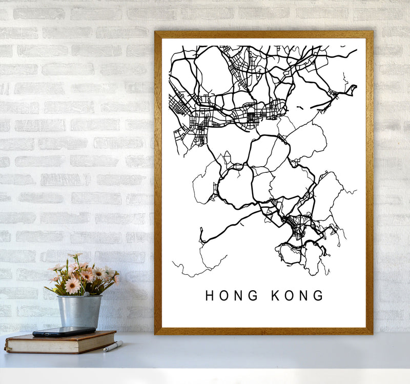 Hong Kong Map Art Print by Pixy Paper A1 Print Only