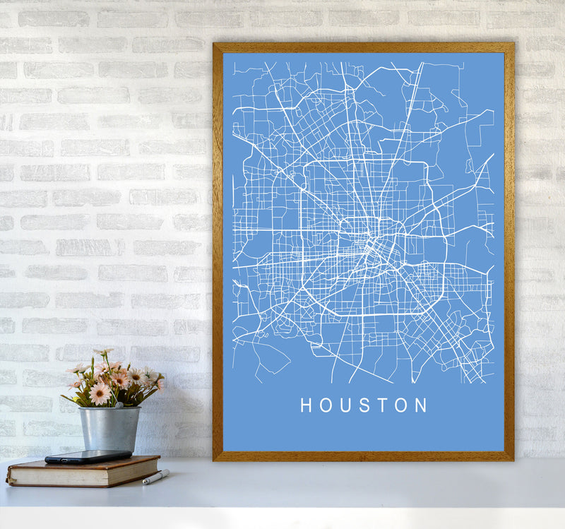 Houston Map Blueprint Art Print by Pixy Paper A1 Print Only