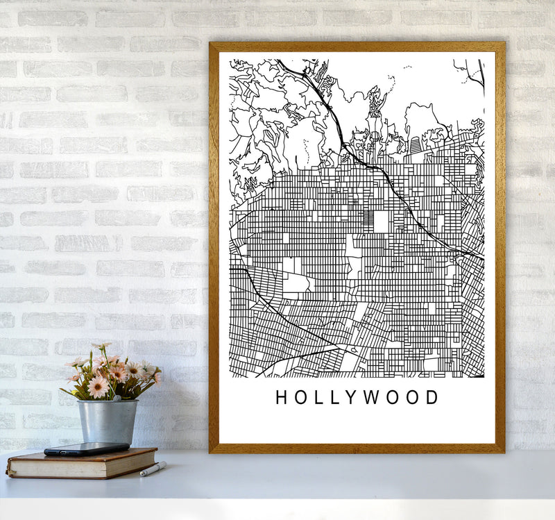 Hollywood Map Art Print by Pixy Paper A1 Print Only