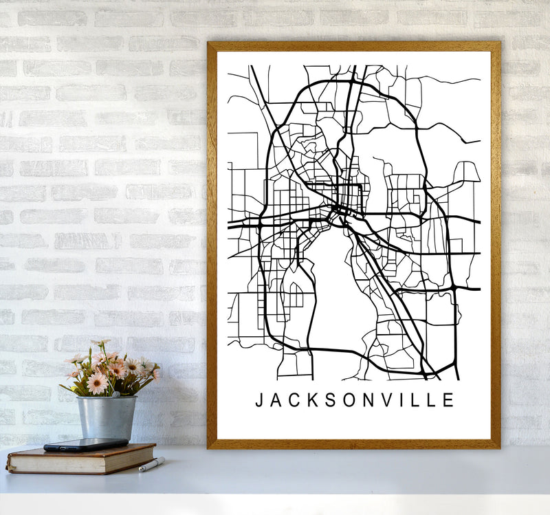Jacksonville Map Art Print by Pixy Paper A1 Print Only