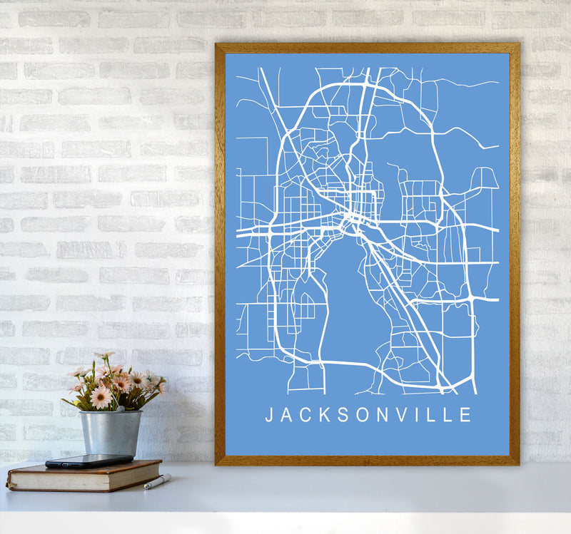Jacksonville Map Blueprint Art Print by Pixy Paper A1 Print Only