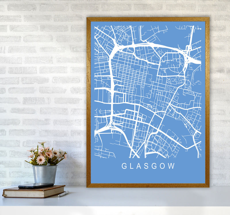 Glasgow Map Blueprint Art Print by Pixy Paper A1 Print Only
