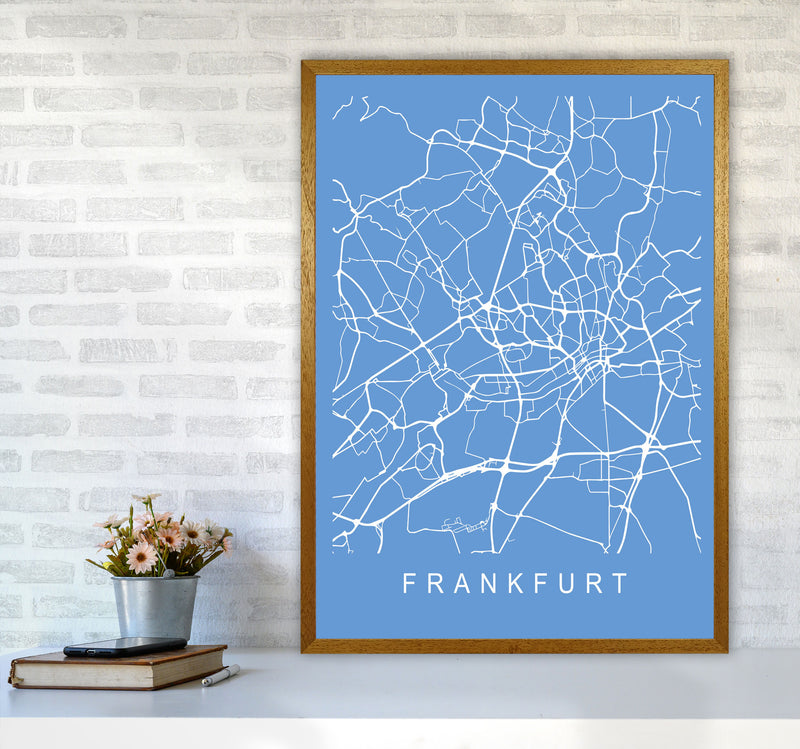 Frankfurt Map Blueprint Art Print by Pixy Paper A1 Print Only