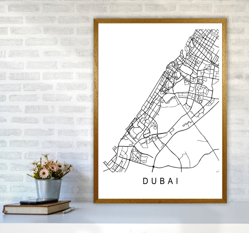 Dubai Map Art Print by Pixy Paper A1 Print Only