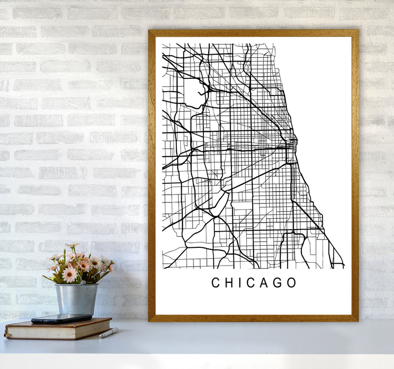 Chicago Map Art Print by Pixy Paper A1 Print Only
