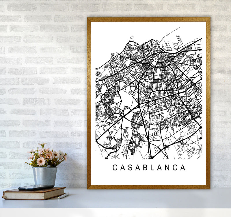 Casablanca Map Art Print by Pixy Paper A1 Print Only