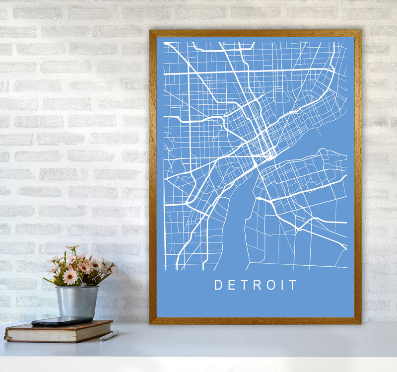 Detroit Map Blueprint Art Print by Pixy Paper A1 Print Only