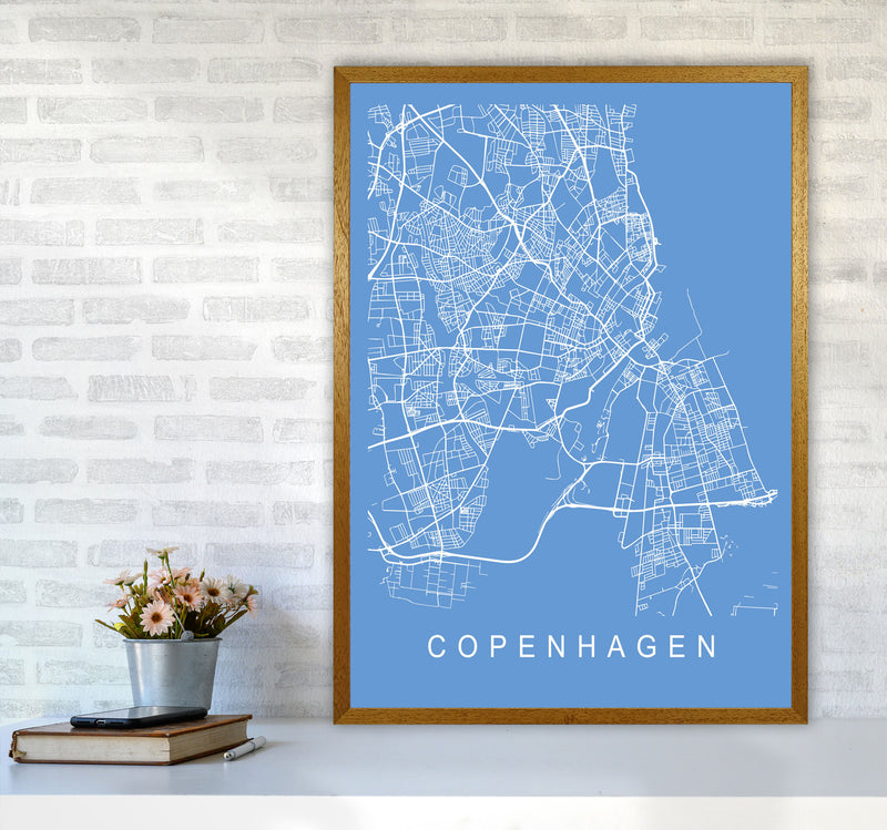 Copenhagen Map Blueprint Art Print by Pixy Paper A1 Print Only