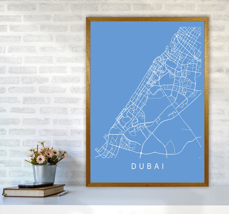 Dubai Map Blueprint Art Print by Pixy Paper A1 Print Only