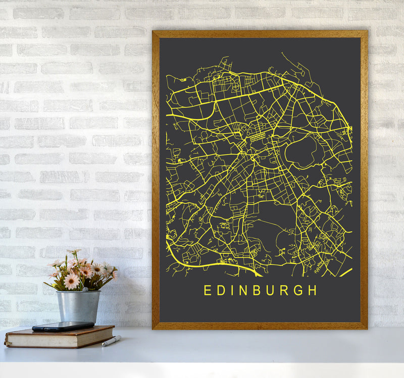 Edinburgh Map Neon Art Print by Pixy Paper A1 Print Only