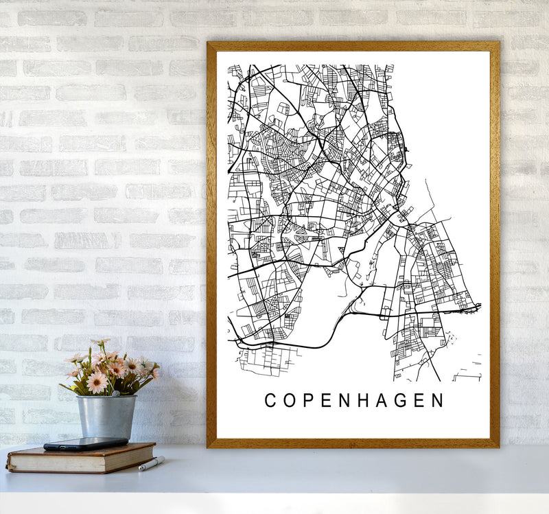 Copenhagen Map Art Print by Pixy Paper A1 Print Only