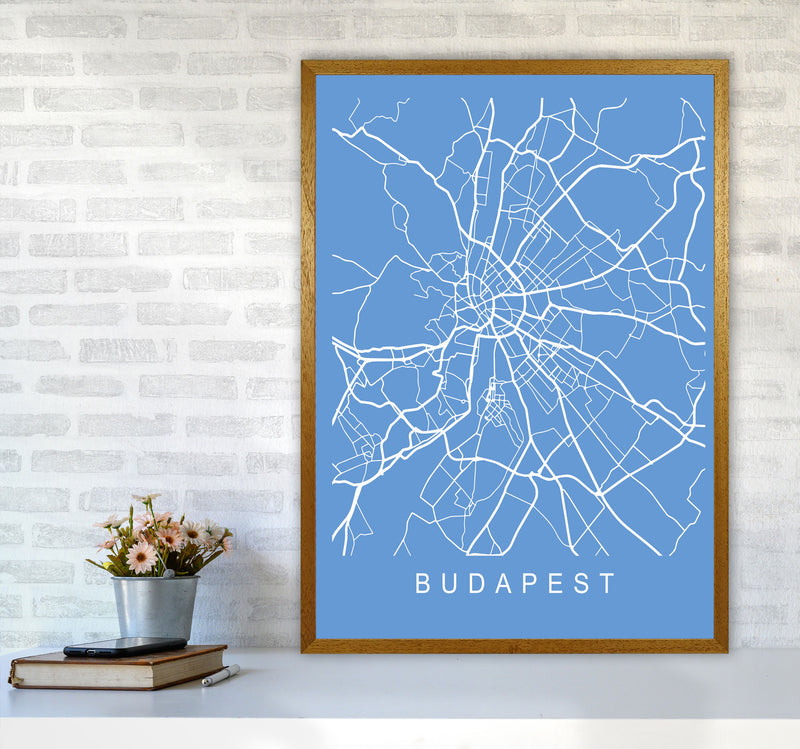 Budapest Map Blueprint Art Print by Pixy Paper A1 Print Only