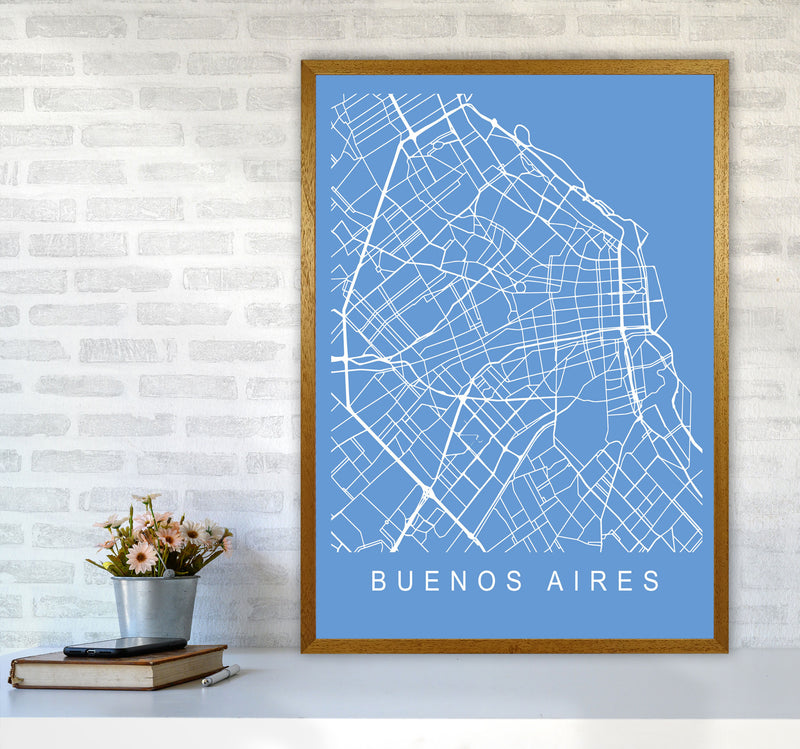 Buenos Aires Map Blueprint Art Print by Pixy Paper A1 Print Only