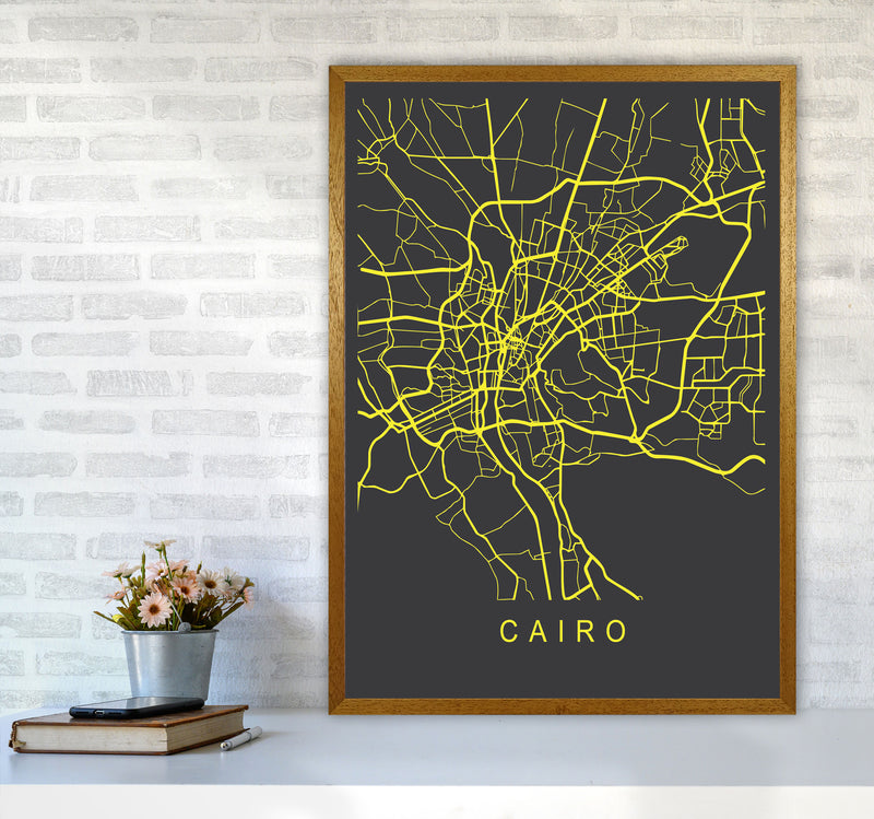 Cairo Map Neon Art Print by Pixy Paper A1 Print Only