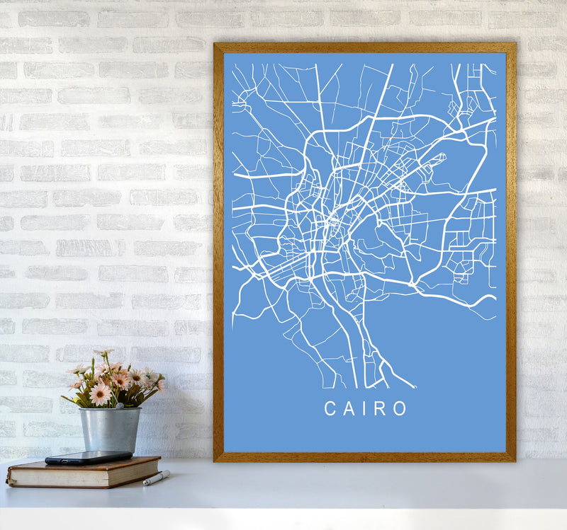 Cairo Map Blueprint Art Print by Pixy Paper A1 Print Only