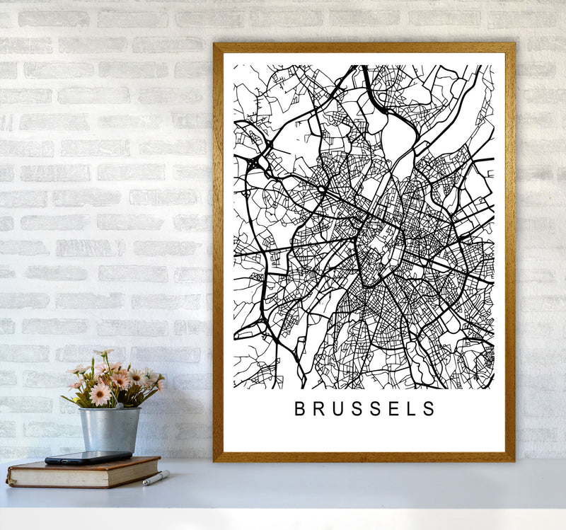 Brussels Map Art Print by Pixy Paper A1 Print Only