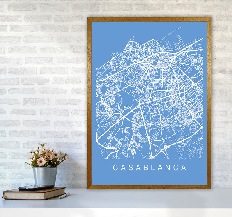 Casablanca Map Blueprint Art Print by Pixy Paper A1 Print Only