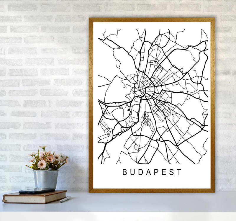 Budapest Map Art Print by Pixy Paper A1 Print Only