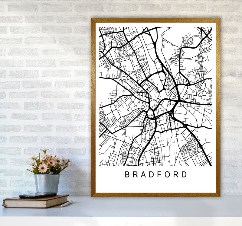 Bradford Map Art Print by Pixy Paper A1 Print Only
