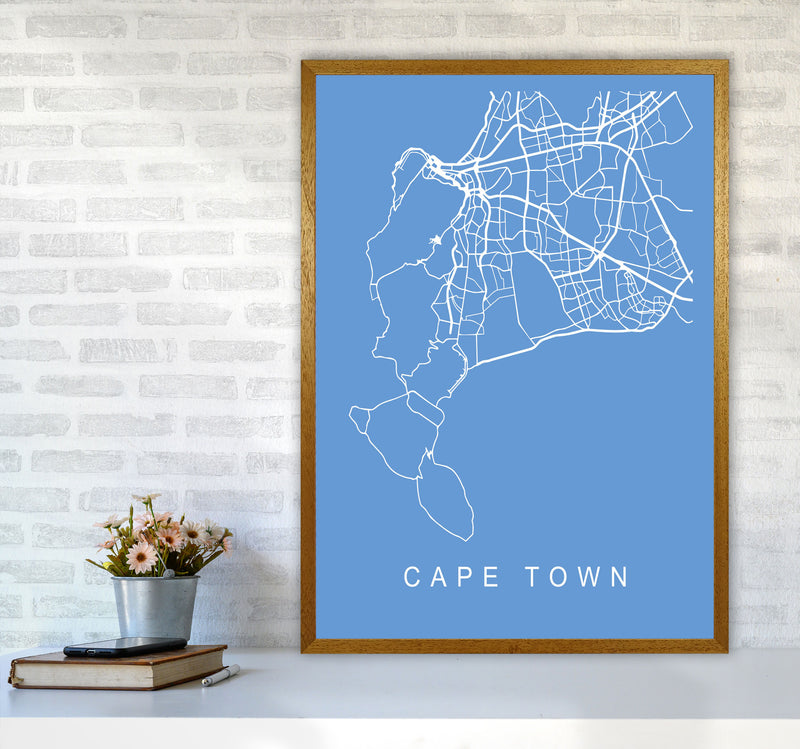 Cape Town Map Blueprint Art Print by Pixy Paper A1 Print Only
