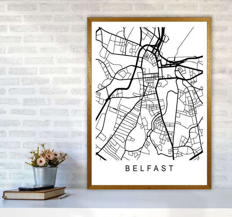 Belfast Map Art Print by Pixy Paper A1 Print Only