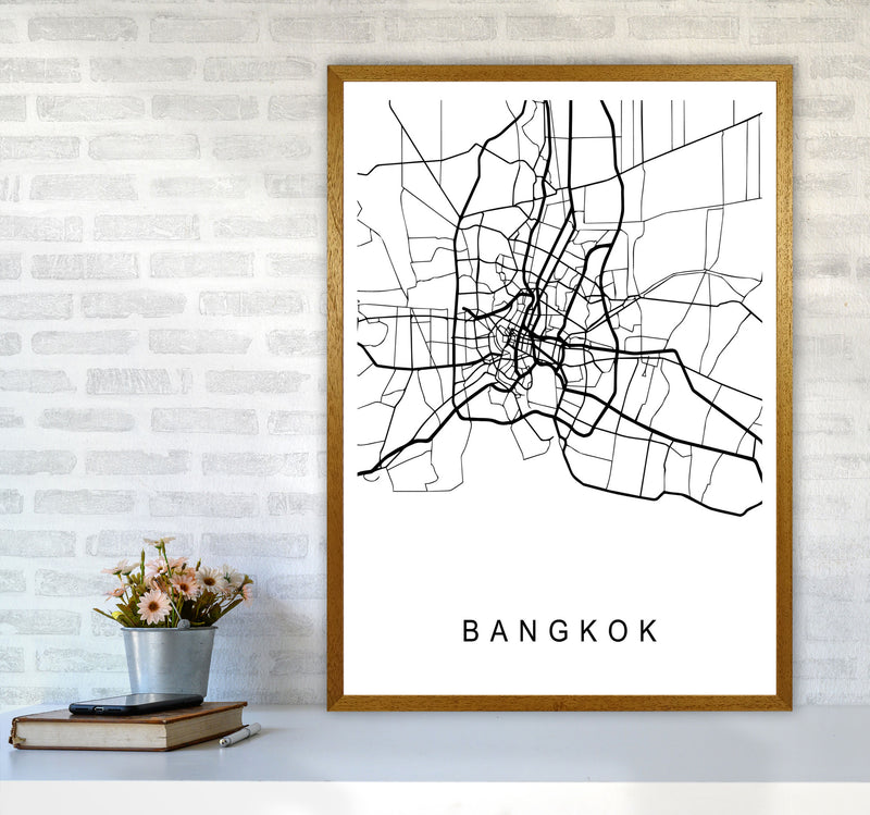 Bangkok Map Art Print by Pixy Paper A1 Print Only