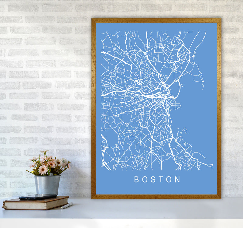 Boston Map Blueprint Art Print by Pixy Paper A1 Print Only