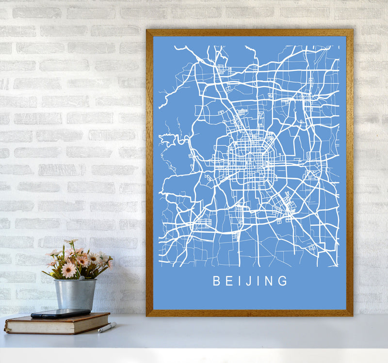 Beijing Map Blueprint Art Print by Pixy Paper A1 Print Only