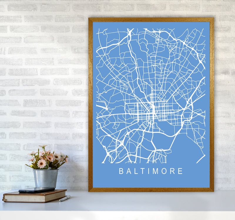 Baltimore Map Blueprint Art Print by Pixy Paper A1 Print Only
